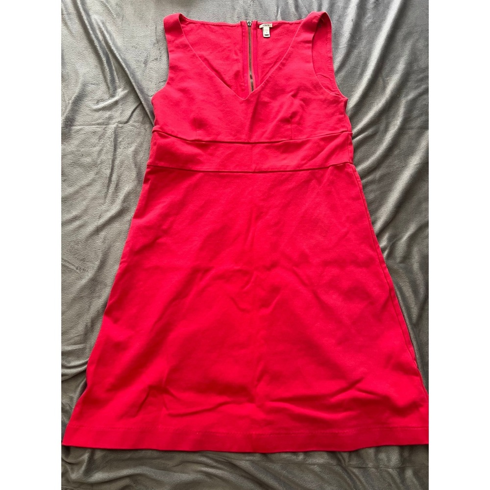J.Crew Red Cotton Pique V-Neck‎ Sleeveless Sheath Dress Size 12 01138
